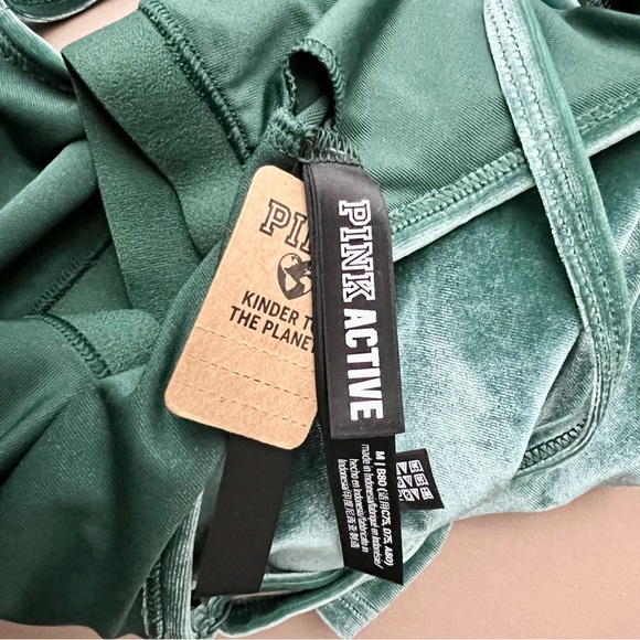 Victoria’ Secret Green Velour Lightly Lined Longline Cropped Tank - Picture 8 of 10